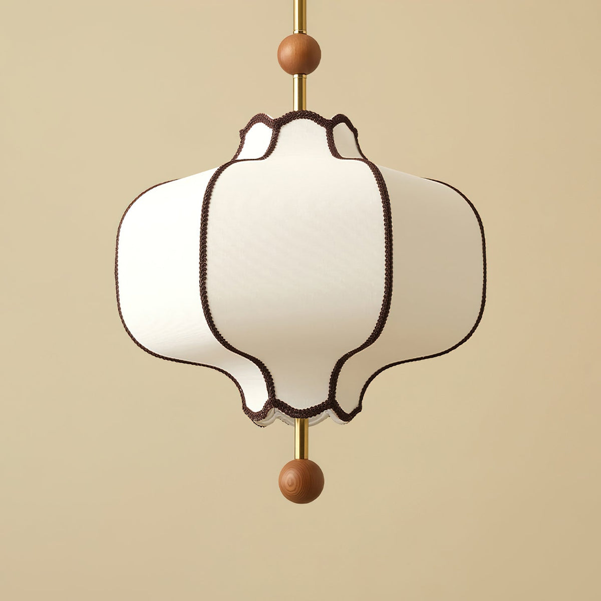 Multi-Bulb Hanging Ceiling Lantern in Wood & Fabric for Dining Room, Living Room & Entryway | Classic Drum Shade Chandelier with Adjustable