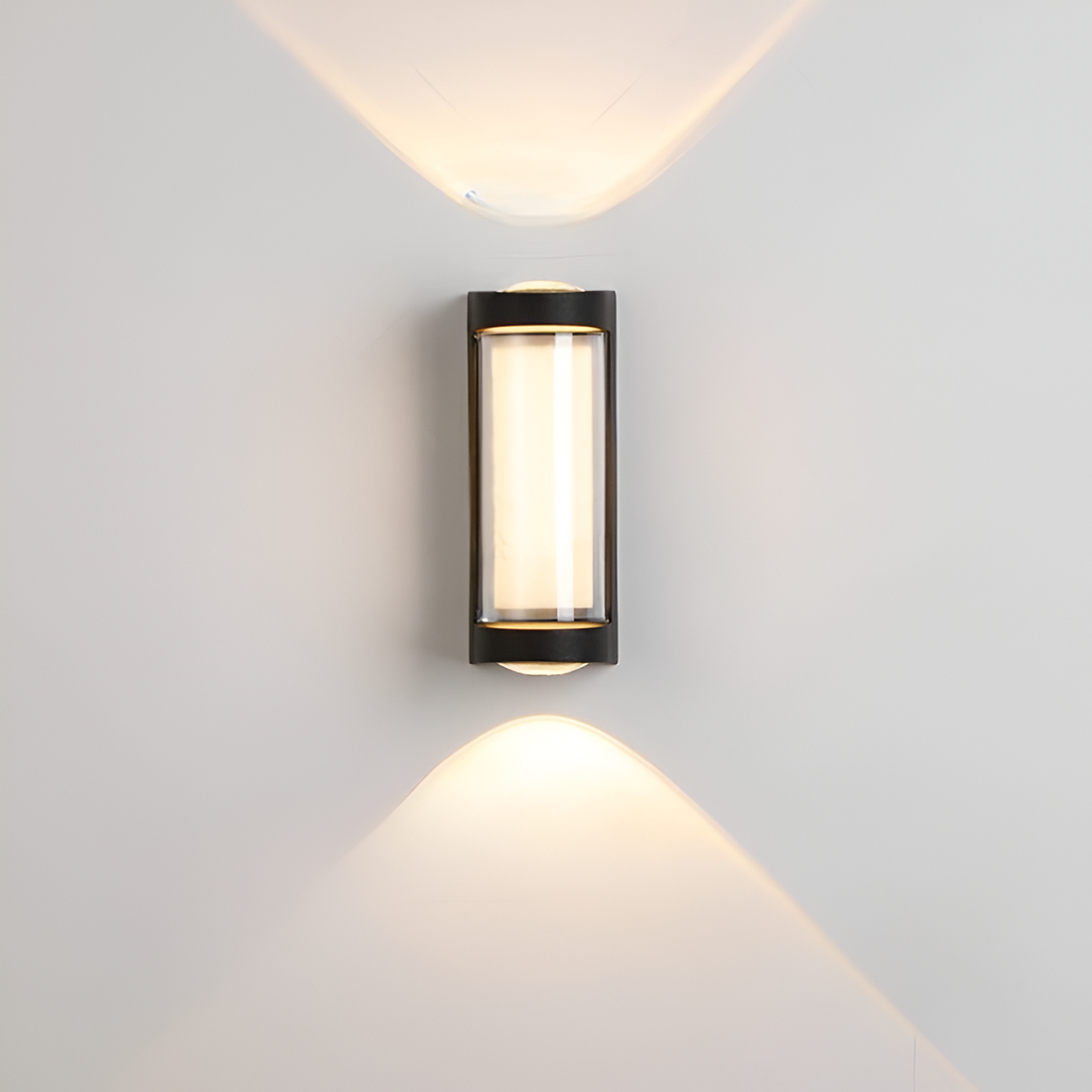 Cylindrical Outdoor Wall Sconce Up Down Light 10W LED Weatherproof Porch Facade Fixture Black White for Entryway Garden Patio Pathway Modern