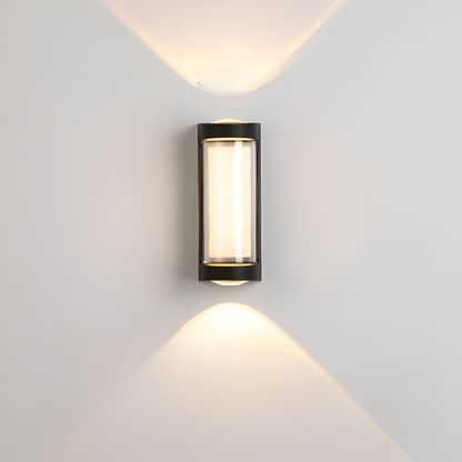 Cylindrical Outdoor Wall Sconce Up Down Light 10W LED Weatherproof Porch Facade Fixture Black White for Entryway Garden Patio Pathway Modern