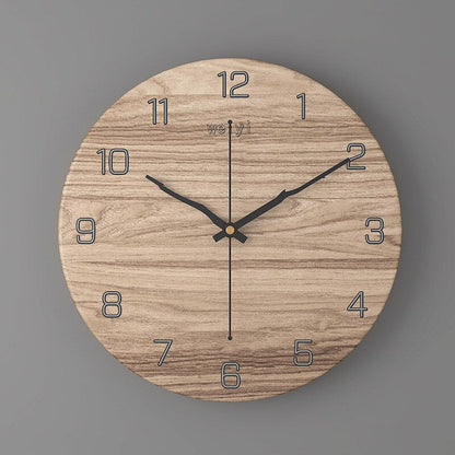 Large Modern Wall Clock with Marble Look and Silent Quartz Movement –11.81 inch Diameter Wall Clock Decor