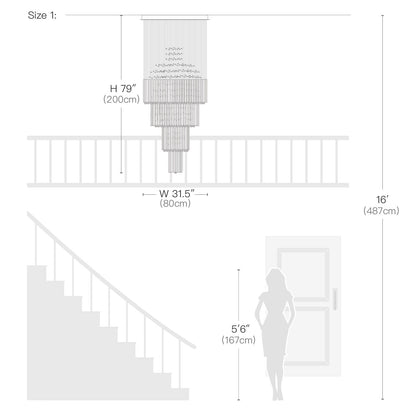 Spiral Crystal Chandelier with Adjustable Height for Grand Entryways and Foyers