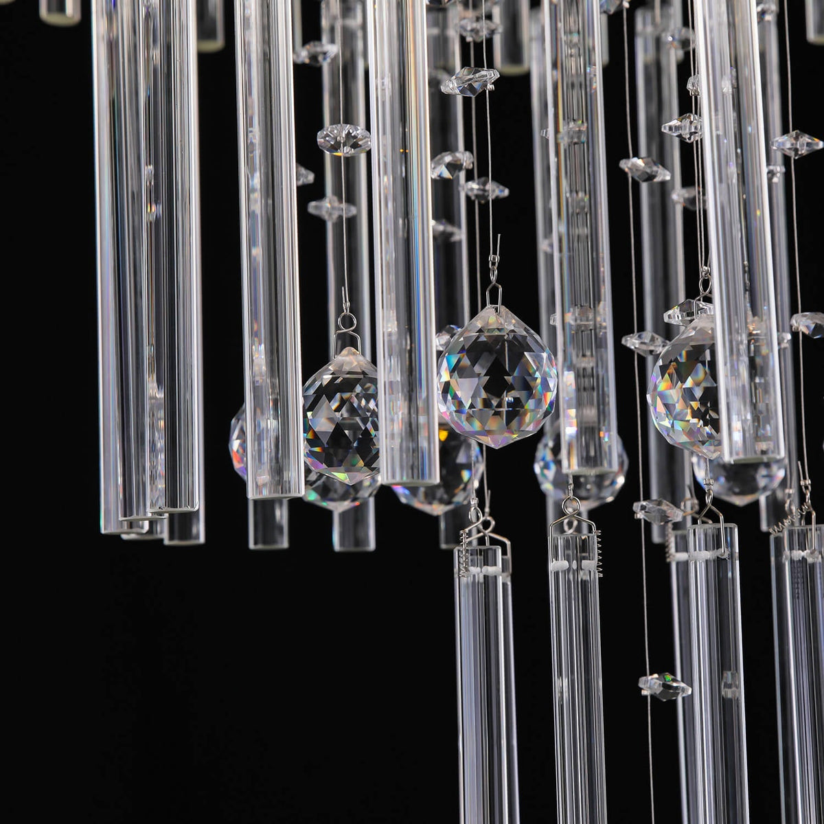 Spiral Crystal Chandelier with Adjustable Height for Grand Entryways and Foyers