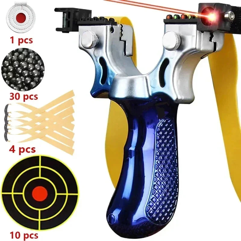 Lance-pierre avec viseur laser pour adultes, lance-pierre de chasse professionnel avec poignée antidérapante, fronde avec appui-bras