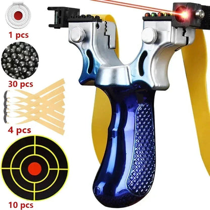 Lance-pierre avec viseur laser pour adultes, lance-pierre de chasse professionnel avec poignée antidérapante, fronde avec appui-bras