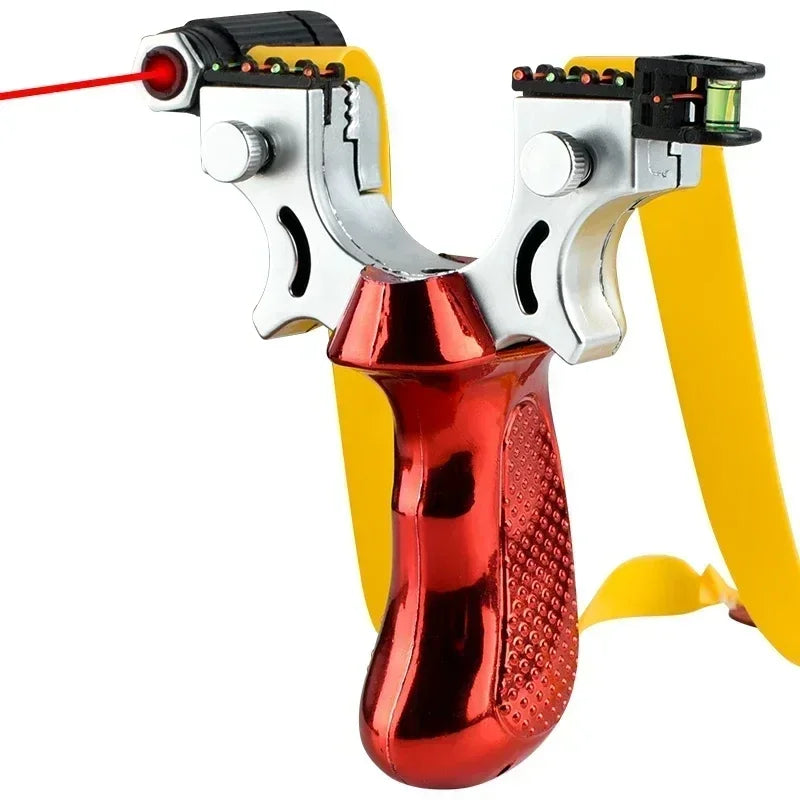 Handheld Wrist-Brace Catapult with Laser Aim Guide & Built-In Level for Backyard Target Shooting