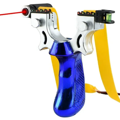 Handheld Wrist-Brace Catapult with Laser Aim Guide & Built-In Level for Backyard Target Shooting