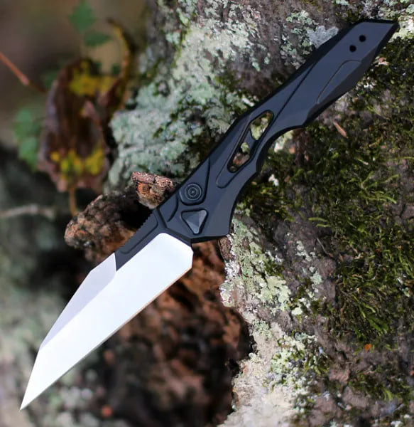 Automatic Utility Knife | Wharncliffe Folding Pocket Knife with Push Button Opening | Compact EDC Knife for Outdoor & Camping