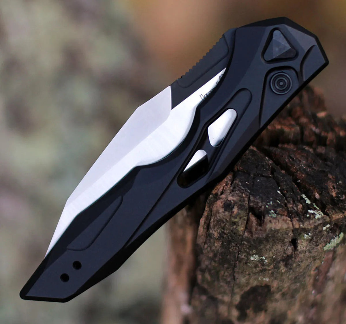 Launch 13 Automatic Knife | Wharncliffe Folding Pocket Knife with Push Button Opening | Compact EDC Knife for Outdoor Use