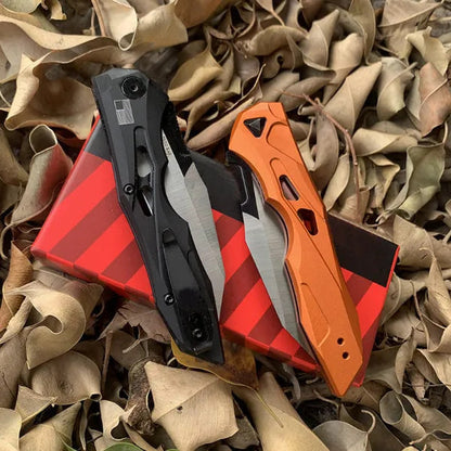 Everyday Carry Knife with Push Button, Automatic EDC Folding Knife with Wharncliffe Blade, Camp Knife with Pocket Clip