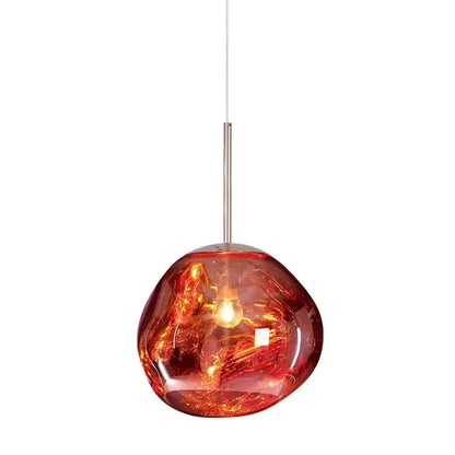 Hanging Dome Shade with Reflective Finish – Adjustable Drop Fixture for Kitchen Island, Dining Room, Bedroom – Metal Construction with E26 S