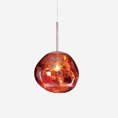 Hanging Dome Shade with Reflective Finish – Adjustable Drop Fixture for Kitchen Island, Dining Room, Bedroom – Metal Construction with E26 S
