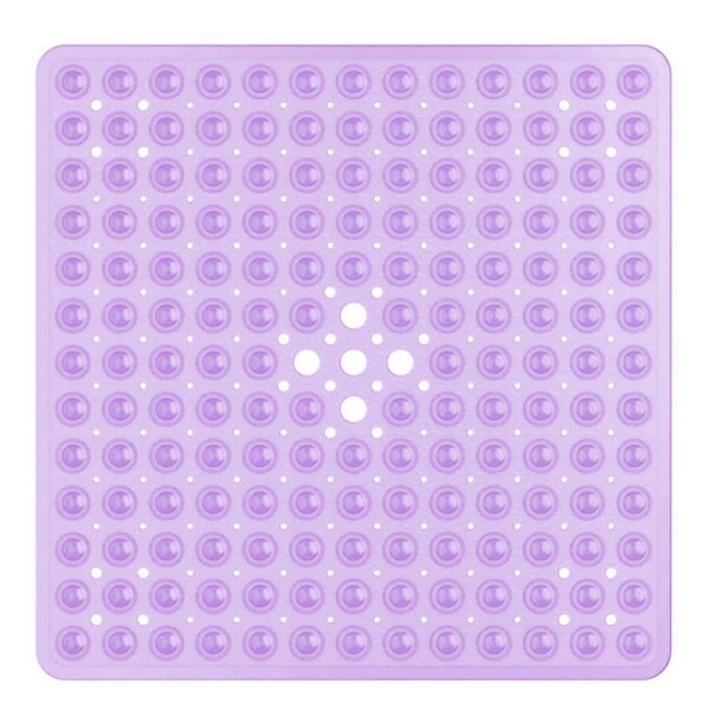 Anti-Slip Shower Mat with Suction Cups – Square PVC Tub Floor Protector for Kids, Seniors & Modern Bathrooms