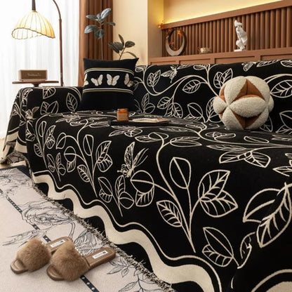 Housse de canapé Luxeee Leaf - Chenille haut de gamme, design élégant