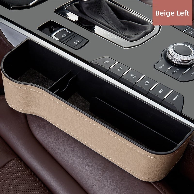 Leather Car Seat Organizer with Cup Holder | Multifunctional Design for Extra Storage and Convenience
