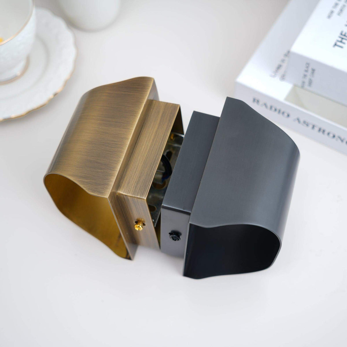 Mid-Century Brass Sconce G9 Socket Indoor Ambient Fixture 10 in Square for Bedroom Hallway Living Room Accent Lighting Warm Glow