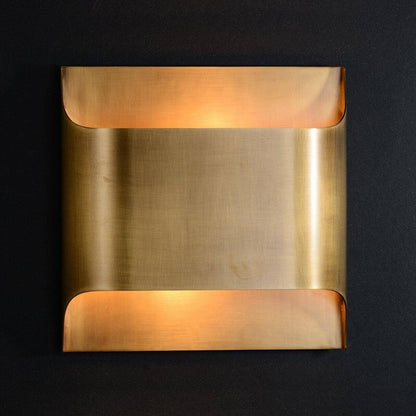 Mid-Century Brass Sconce G9 Socket Indoor Ambient Fixture 10 in Square for Bedroom Hallway Living Room Accent Lighting Warm Glow