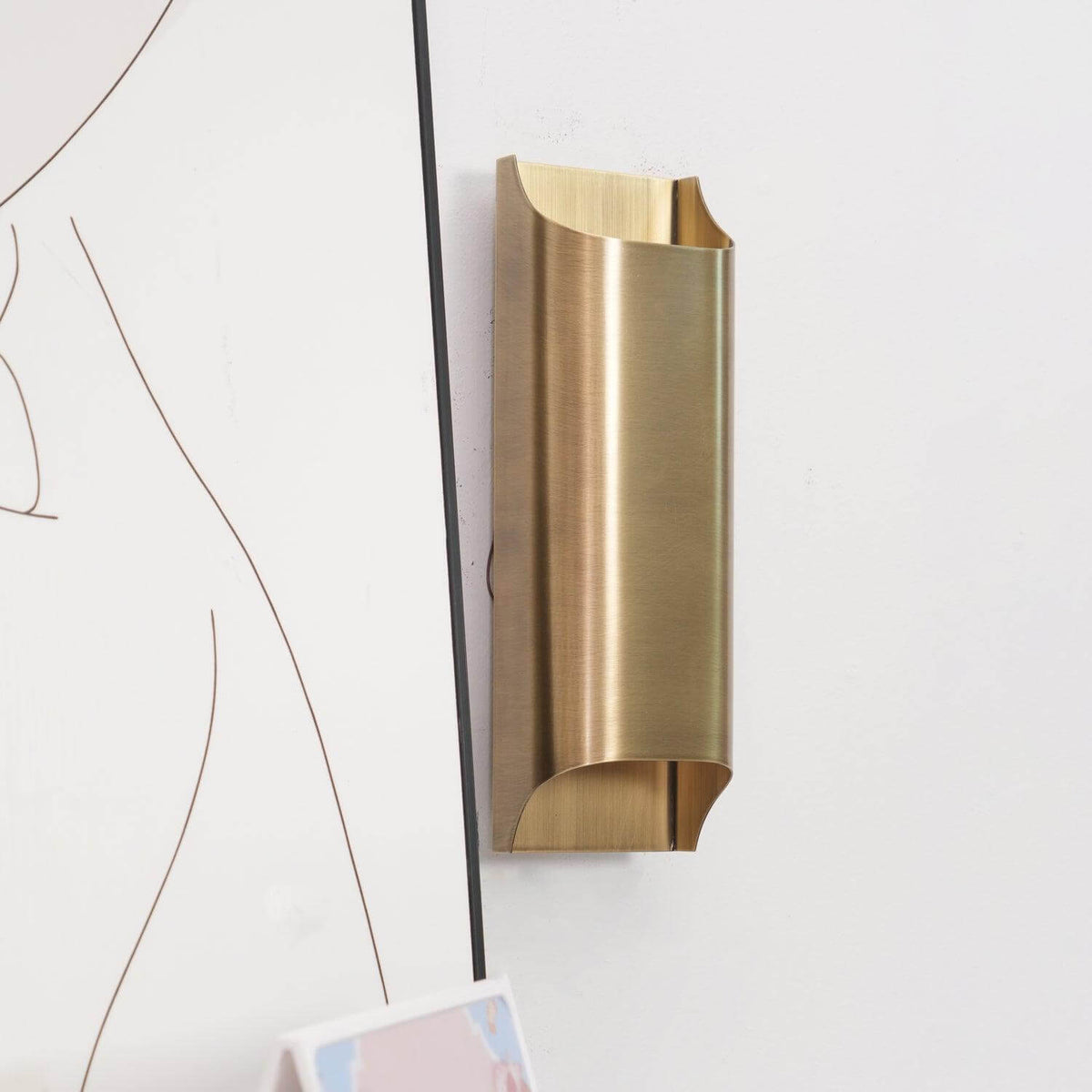 Mid-Century Brass Sconce G9 Socket Indoor Ambient Fixture 10 in Square for Bedroom Hallway Living Room Accent Lighting Warm Glow