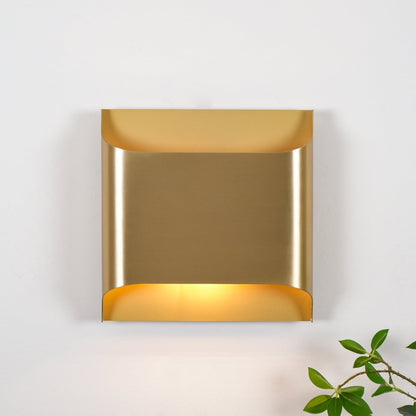 Brass Indoor LED Wall Light Fixture for Bedroom Living Room Hallway 10 Inch Square Contemporary Accent Lamp E14 G9 Socket Modern Home Lighti