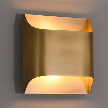 Brass Indoor LED Wall Light Fixture for Bedroom Living Room Hallway 10 Inch Square Contemporary Accent Lamp E14 G9 Socket Modern Home Lighti