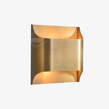 Brass Indoor LED Wall Light Fixture for Bedroom Living Room Hallway 10 Inch Square Contemporary Accent Lamp E14 G9 Socket Modern Home Lighti