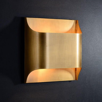 Brass Indoor LED Wall Light Fixture for Bedroom Living Room Hallway 10 Inch Square Contemporary Accent Lamp E14 G9 Socket Modern Home Lighti