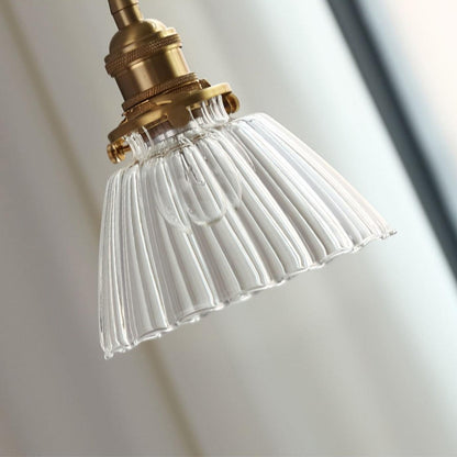 Suspension goutte en verre avec finition laiton – Luminaire suspendu pour comptoirs et tables – Suspension réglable – Douille E26 – Luminaire dôme transparent