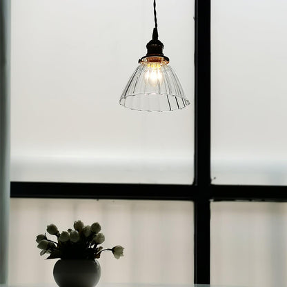 Suspension goutte en verre avec finition laiton – Luminaire suspendu pour comptoirs et tables – Suspension réglable – Douille E26 – Luminaire dôme transparent