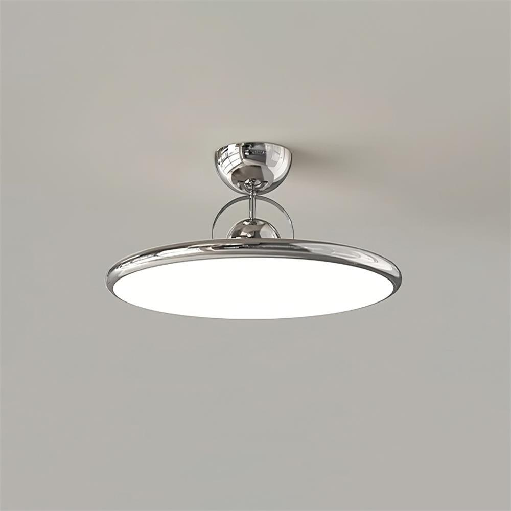 Flush Mount LED Overhead Light for Kitchen, Dining Room & Hallway – Metal Fixture in Chrome, Green or Beige Finish – 16-20 in Dimmable Ambie
