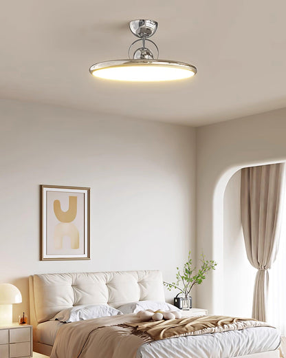 Flush Mount LED Overhead Light for Kitchen, Dining Room & Hallway – Metal Fixture in Chrome, Green or Beige Finish – 16-20 in Dimmable Ambie