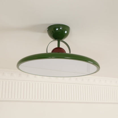 Flush Mount LED Overhead Light for Kitchen, Dining Room & Hallway – Metal Fixture in Chrome, Green or Beige Finish – 16-20 in Dimmable Ambie