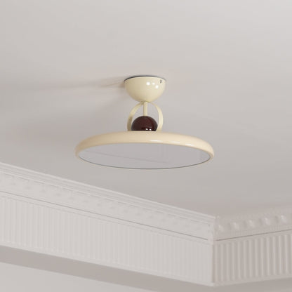 Flush Mount LED Overhead Light for Kitchen, Dining Room & Hallway – Metal Fixture in Chrome, Green or Beige Finish – 16-20 in Dimmable Ambie