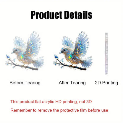 Acrylic Prism Bird Ornament Blue 8 Inch Window Rainbow Maker Light Refraction Hanging Decor Gift for Home Living Room Conservatory Sun Catch