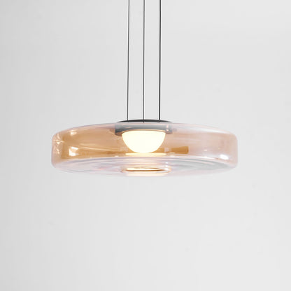 Tiered Glass Pendant Ceiling Fixture LED Multi-Level Hanging Light for Kitchen Island Dining Room Modern Layered Chandelier Adjustable Heigh
