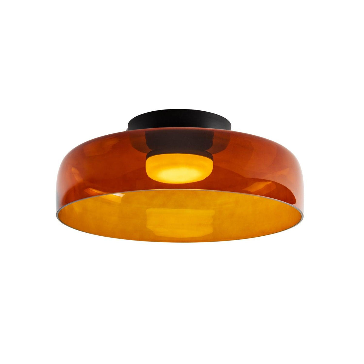 Tiered LED Flush Mount Light 16.5 in Glass Metal Indoor Fixture for Bedroom Living Room Low Ceilings Adjustable Color Temperature 3000K 4000