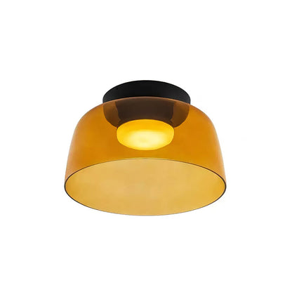 Multi-Tier Glass LED Overhead Light 13–16 Inch Green for Bedroom Living Room Hallway Contemporary Flush Mount Fixture 10W Dimmable