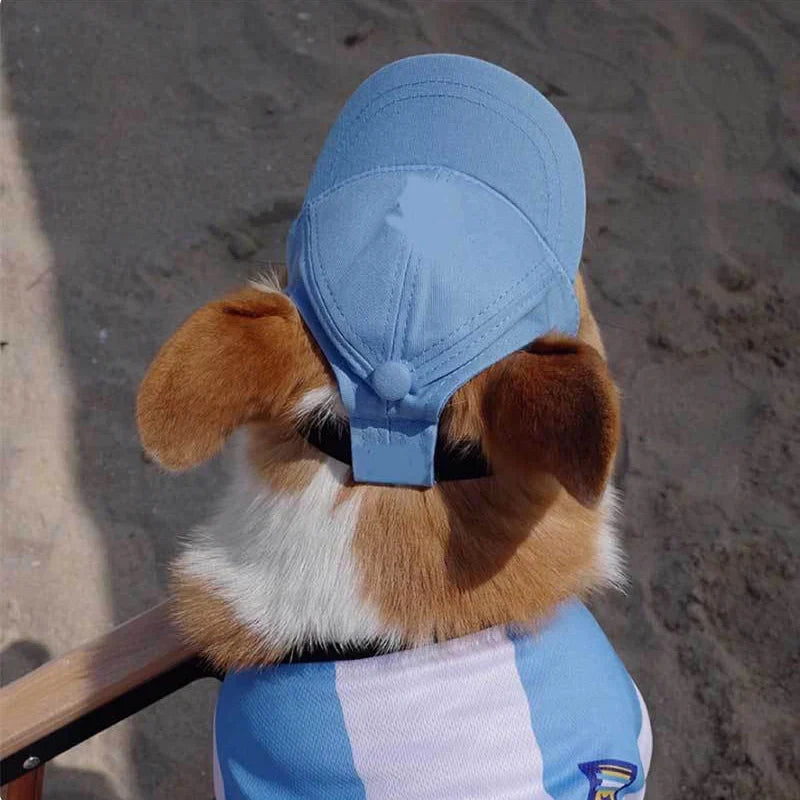 Ortekor PawShade | Casquette de baseball pour chien avec ouvertures pour les oreilles | Chapeau de soleil réglable pour le confort en été