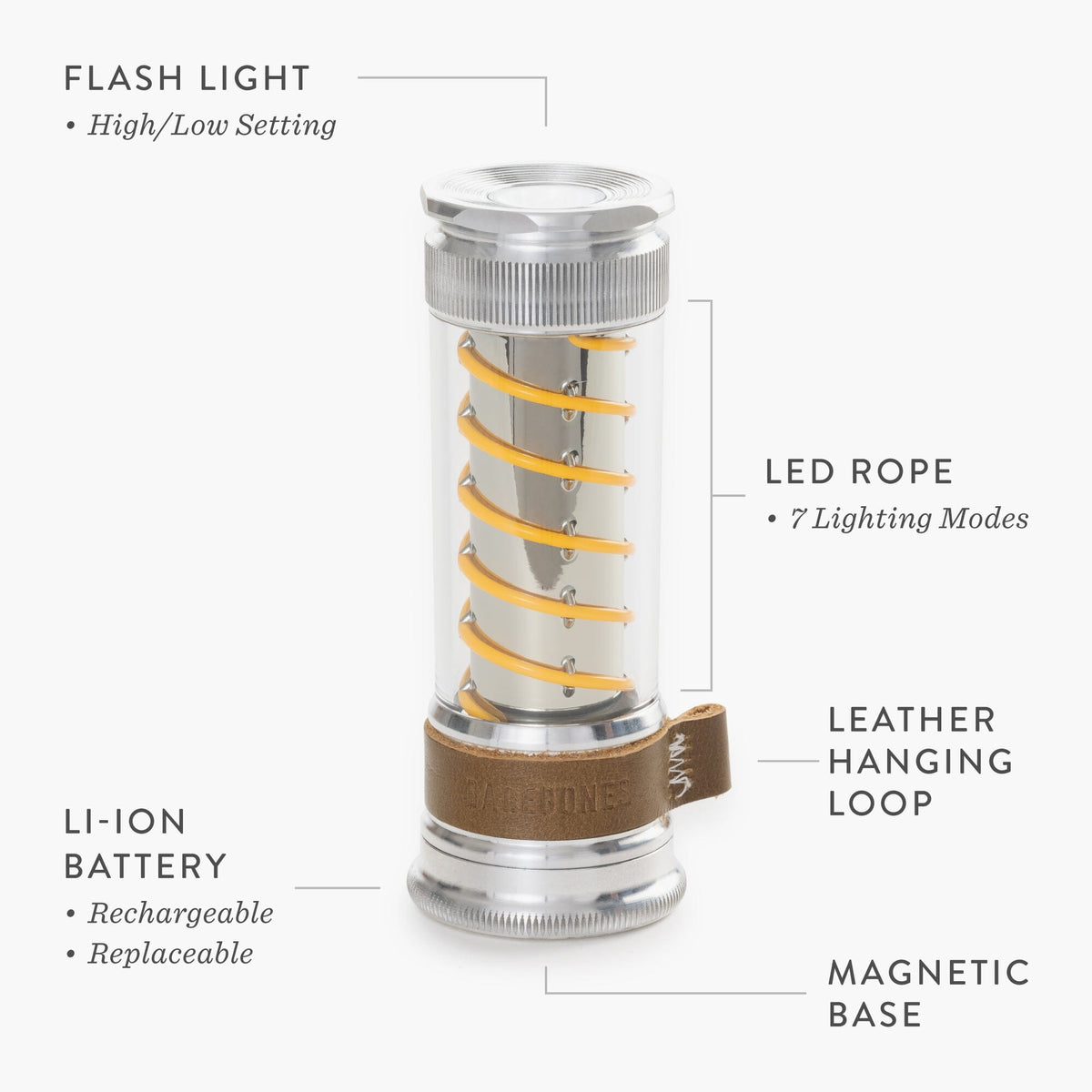 Rechargeable LED Camping Lantern & Flashlight Combo with 7 Light Modes, USB-C Portable Emergency Light for Hiking, Outdoor Adventures & Home