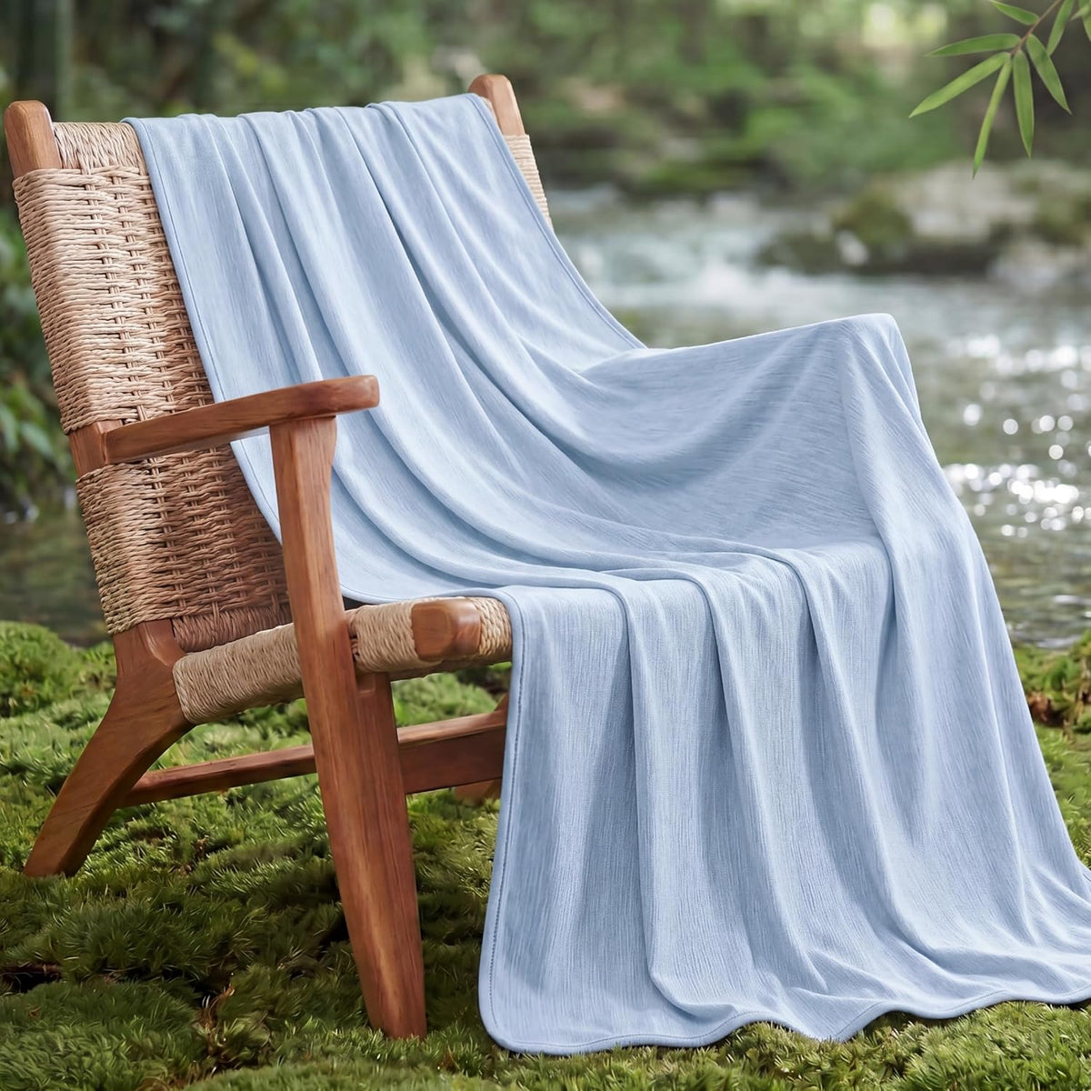 Confort douillet | Couverture rafraîchissante d'été en rayonne de bambou pour les dormeurs qui ont chaud | Jeté léger pour les voyages et l'extérieur