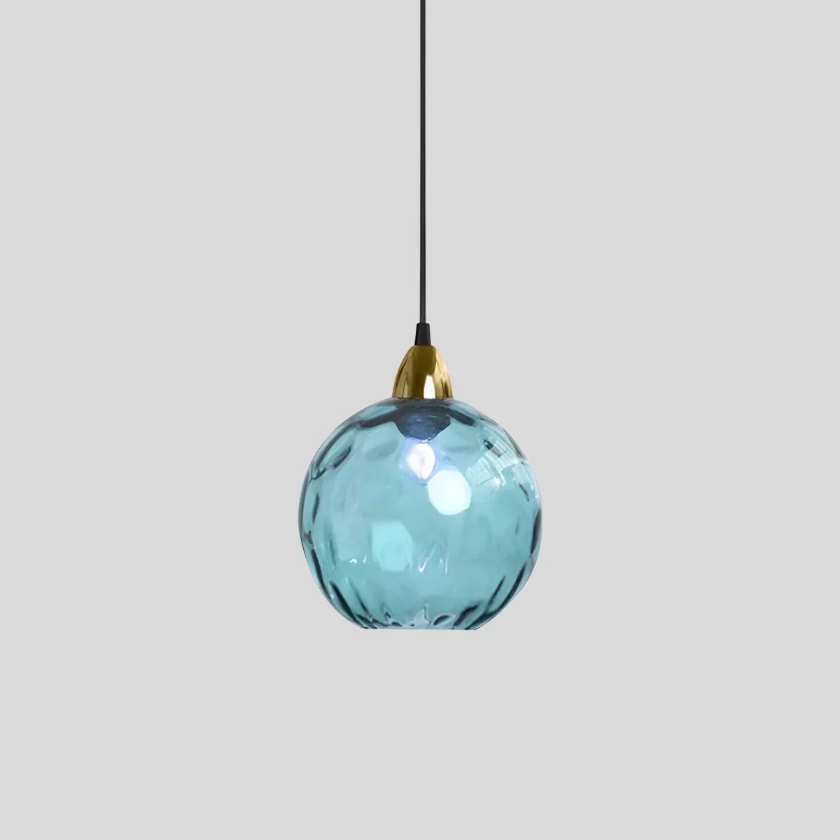 Spherical Glass Ceiling Fixture E26 Socket 8-Inch Gray Shade for Dining Areas Bedrooms Kitchens Adjustable Cord Ambient Fixture