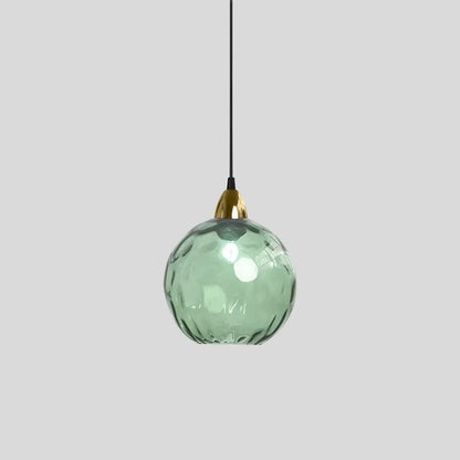 Spherical Glass Ceiling Fixture E26 Socket 8-Inch Gray Shade for Dining Areas Bedrooms Kitchens Adjustable Cord Ambient Fixture