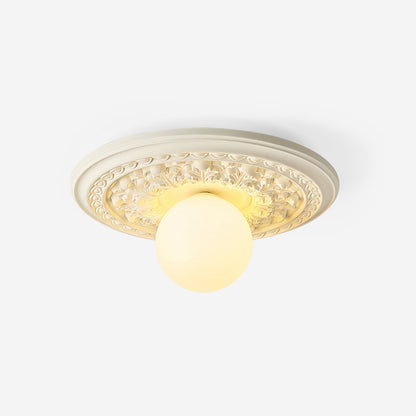 Acrylic Flush Mount Ceiling Light 14 in Beige Bedroom Living Room Decorative Fixture Low Profile Wall Mount Ambient Illumination