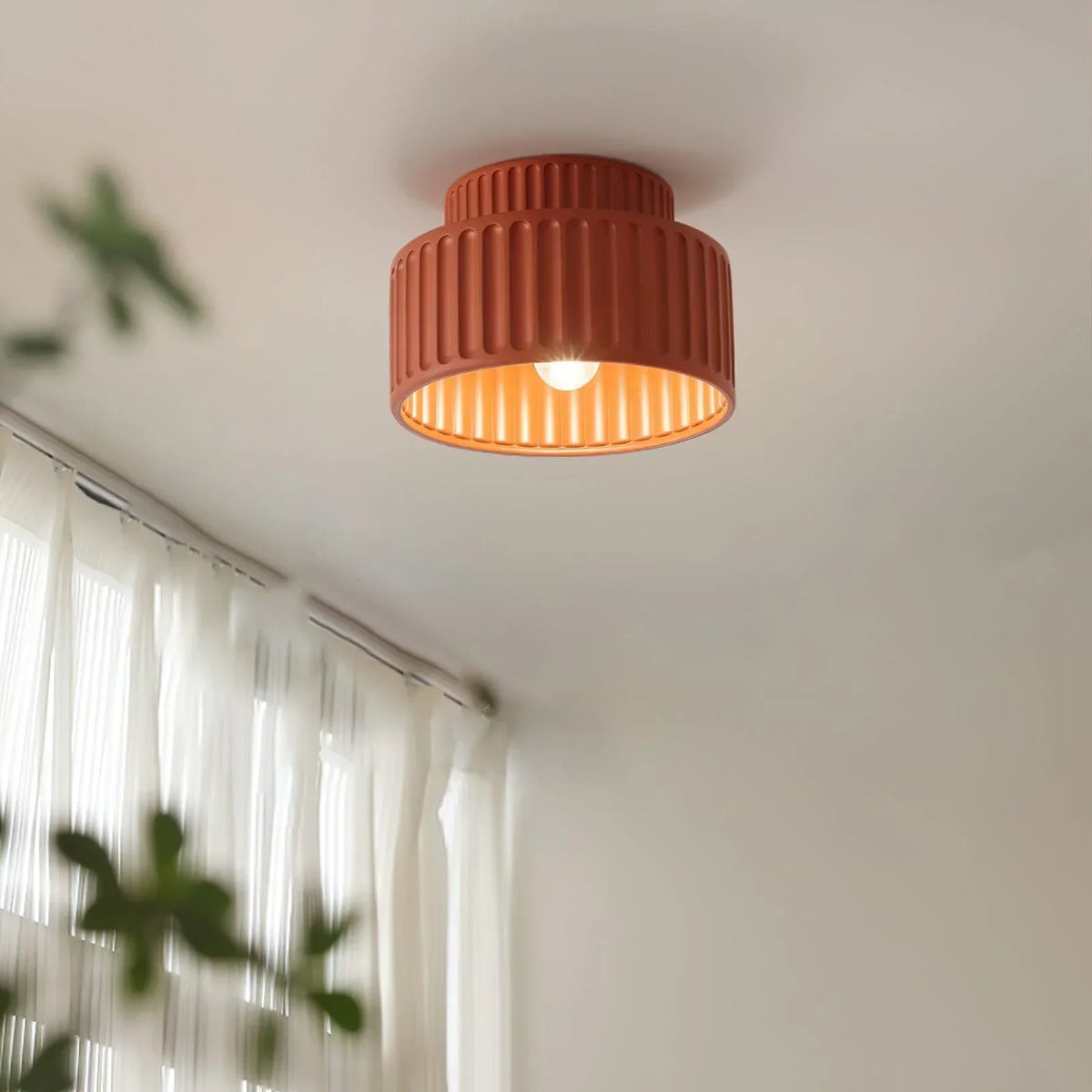 Semi Flush Mount Light Fixture 10 Inch Resin Dome for Low Ceilings Hallway Entry Foyer Bedroom Transitional Classic Home Décor