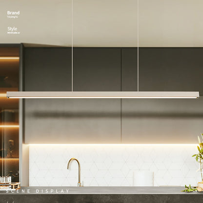Linear LED Ceiling Fixture Black Aluminum Hanging Light for Dining Room Kitchen Island Office Desk Modern Minimalist Suspended Lamp Adjustab