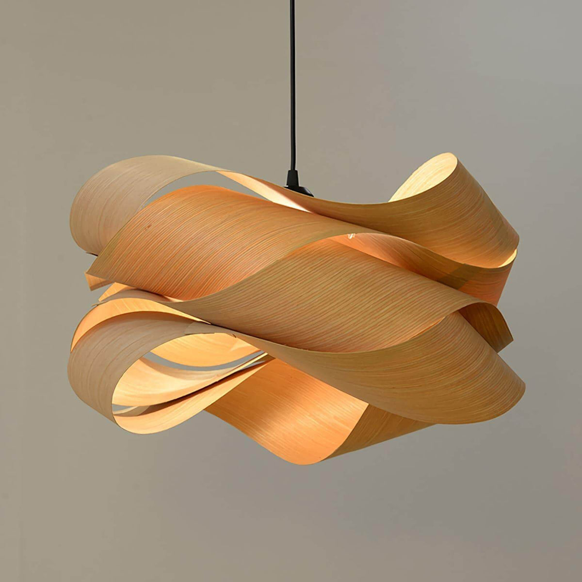 Suspension lumineuse avec abat-jour effet bois pour îlot de cuisine, salle à manger ou chambre, cordon réglable, luminaire moderne style ferme, lumière chaleureuse, culot E26