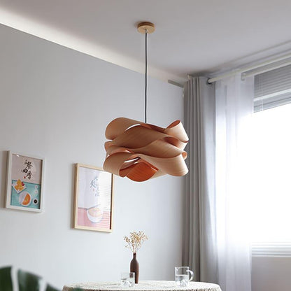 Suspension lumineuse avec abat-jour effet bois pour îlot de cuisine, salle à manger ou chambre, cordon réglable, luminaire moderne style ferme, lumière chaleureuse, culot E26