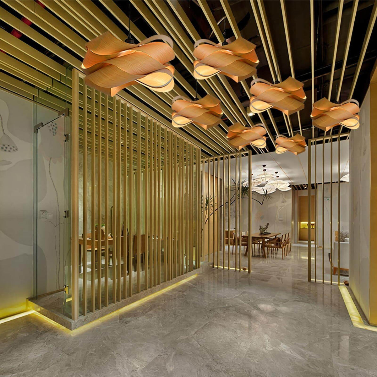 Suspension lumineuse avec abat-jour effet bois pour îlot de cuisine, salle à manger ou chambre, cordon réglable, luminaire moderne style ferme, lumière chaleureuse, culot E26