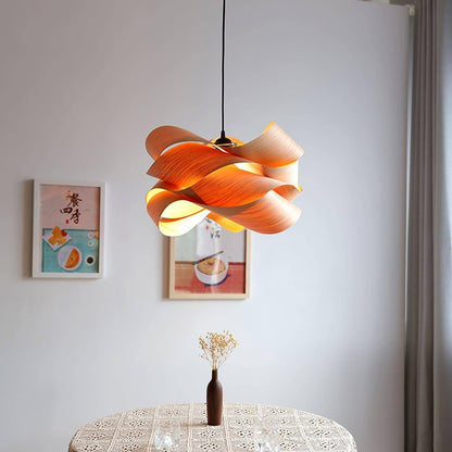 Suspension lumineuse avec abat-jour effet bois pour îlot de cuisine, salle à manger ou chambre, cordon réglable, luminaire moderne style ferme, lumière chaleureuse, culot E26