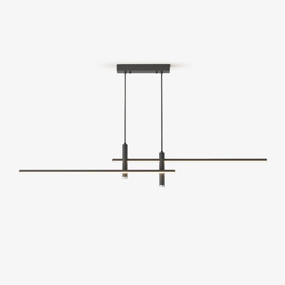 Suspension linéaire à deux spots en métal, luminaire moderne réglable pour îlot de cuisine, salle à manger et salon
