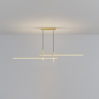 Suspension linéaire à deux spots en métal, luminaire moderne réglable pour îlot de cuisine, salle à manger et salon