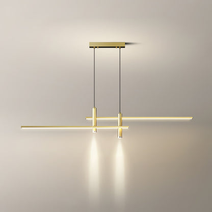 Suspension linéaire à deux spots en métal, luminaire moderne réglable pour îlot de cuisine, salle à manger et salon